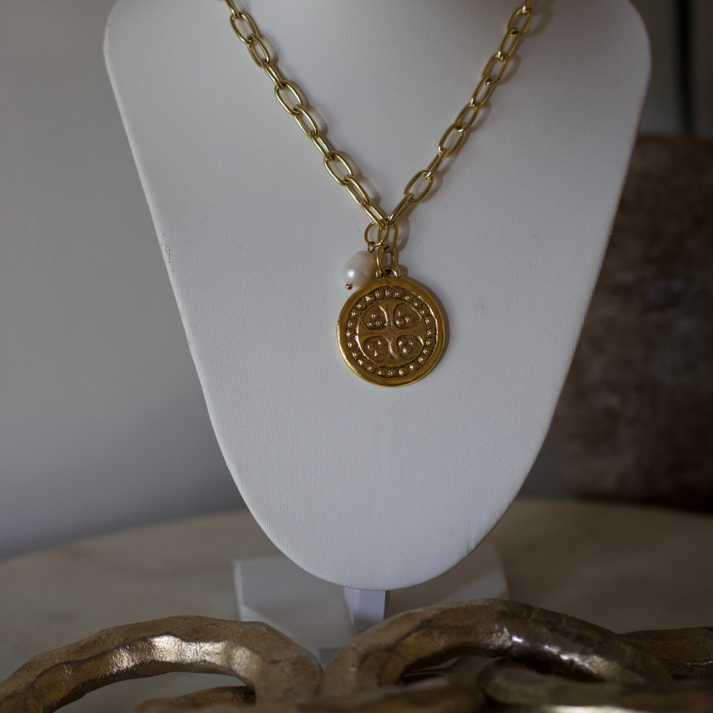 Nora Cross Coin Necklace