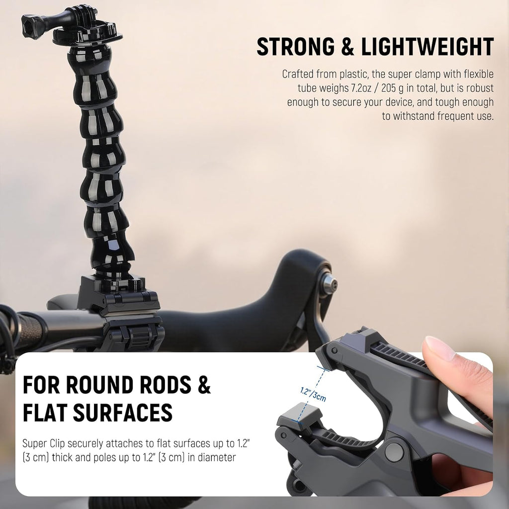 NEEWER Flexible Clamp Mount Compatible with GoPro DJI Action Cameras, GP-80