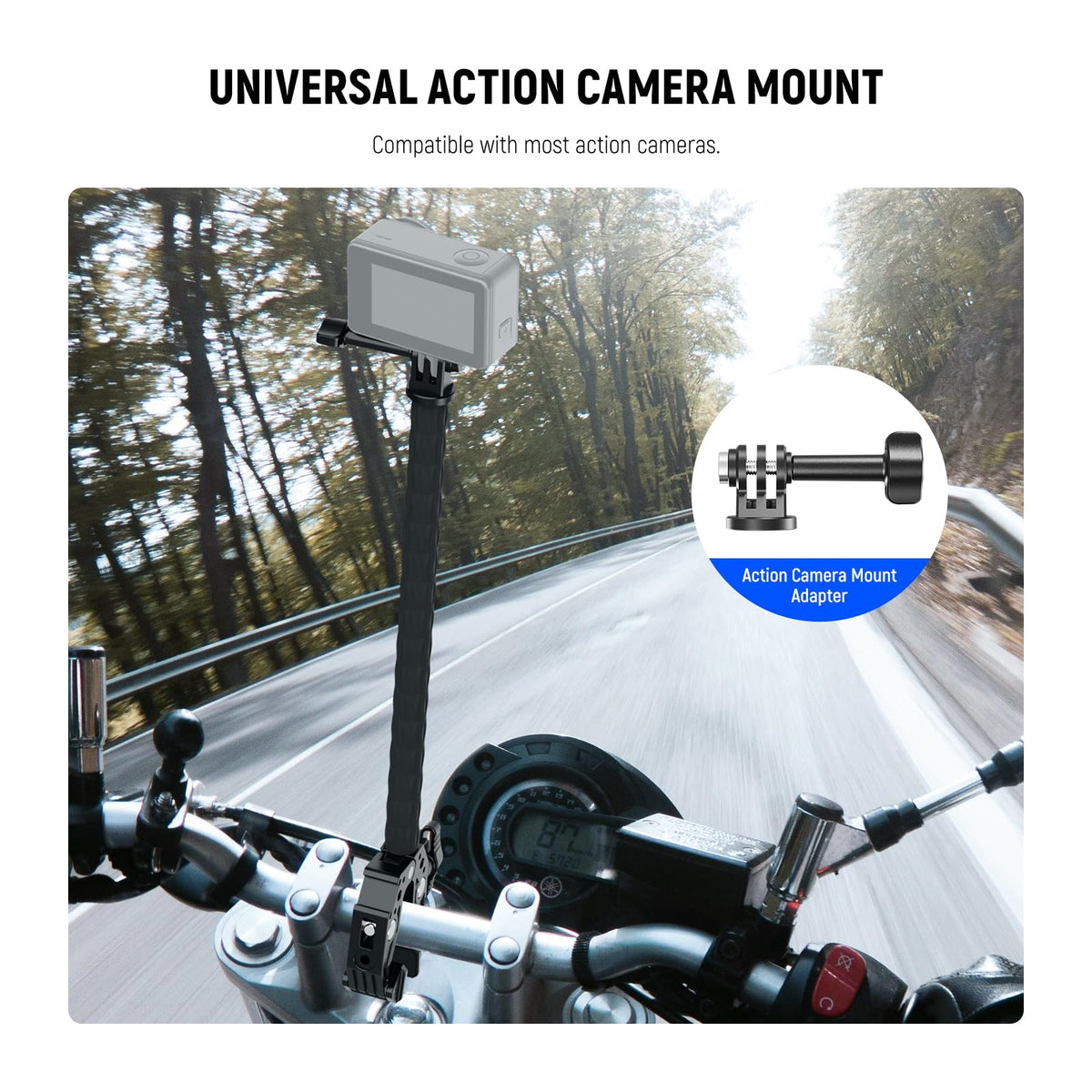 NEEWER Flexible Clamp Mount Compatible with GoPro DJI Action Cameras, GP-80