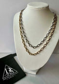 Tri Oval Mini Link Necklace 18K Gold Non Tarnish Water Resistant