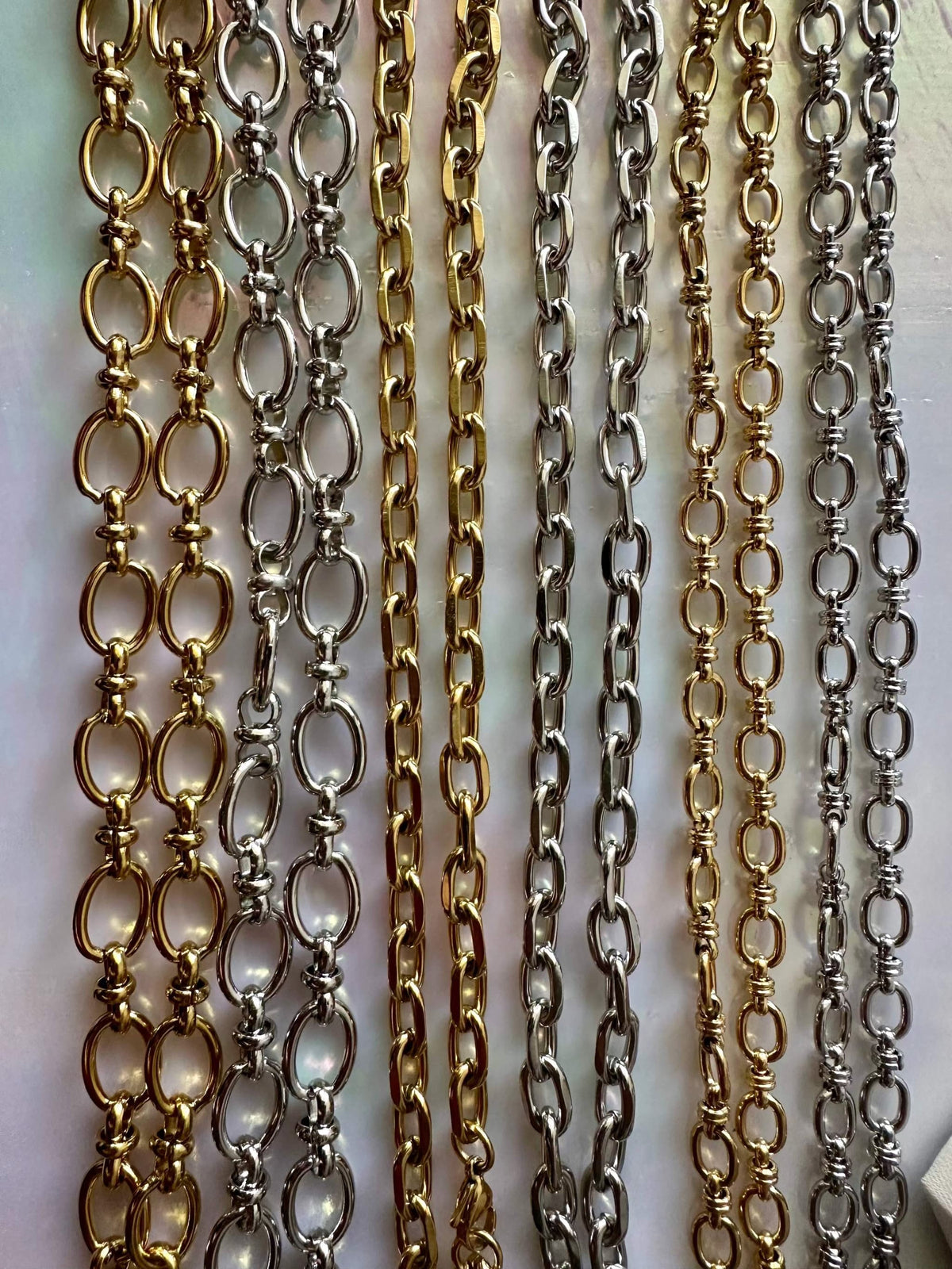 Tri Oval Mini Link Necklace 18K Gold Non Tarnish Water Resistant