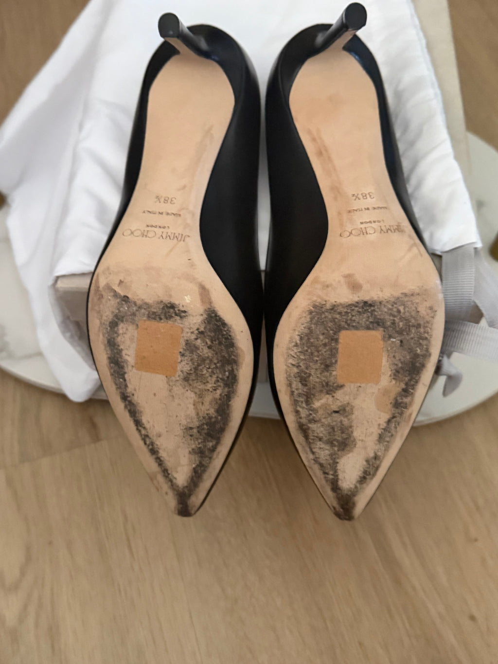 Jimmy Choo Romy 85 Black Leather Pumps IT 38.5 US 8.5 Heels Box Dust Bag