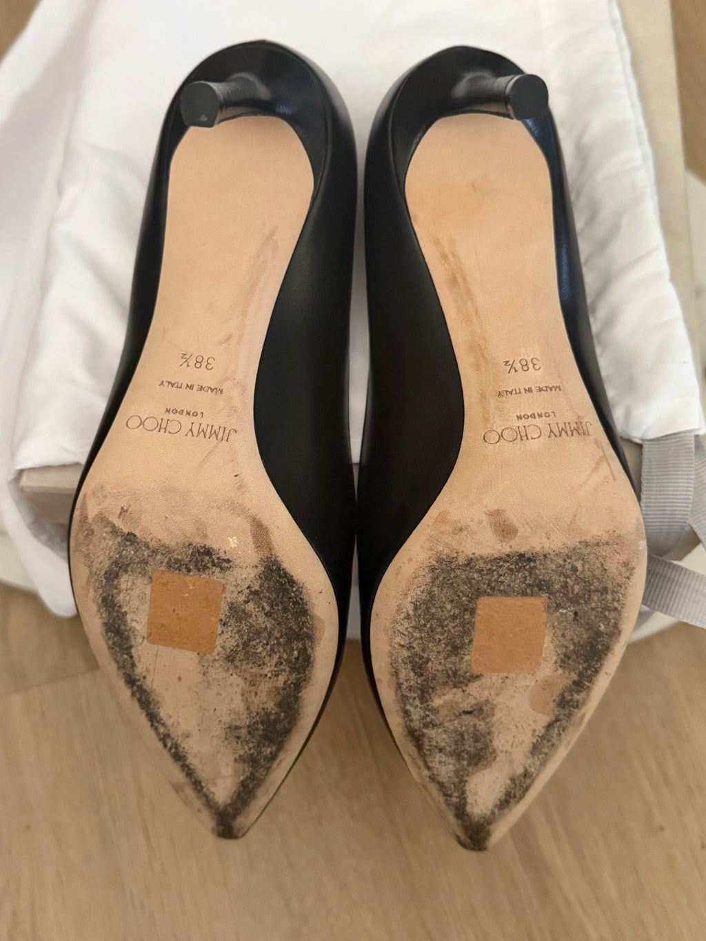 Jimmy Choo Romy 85 Black Leather Pumps IT 38.5 US 8.5 Heels Box Dust Bag