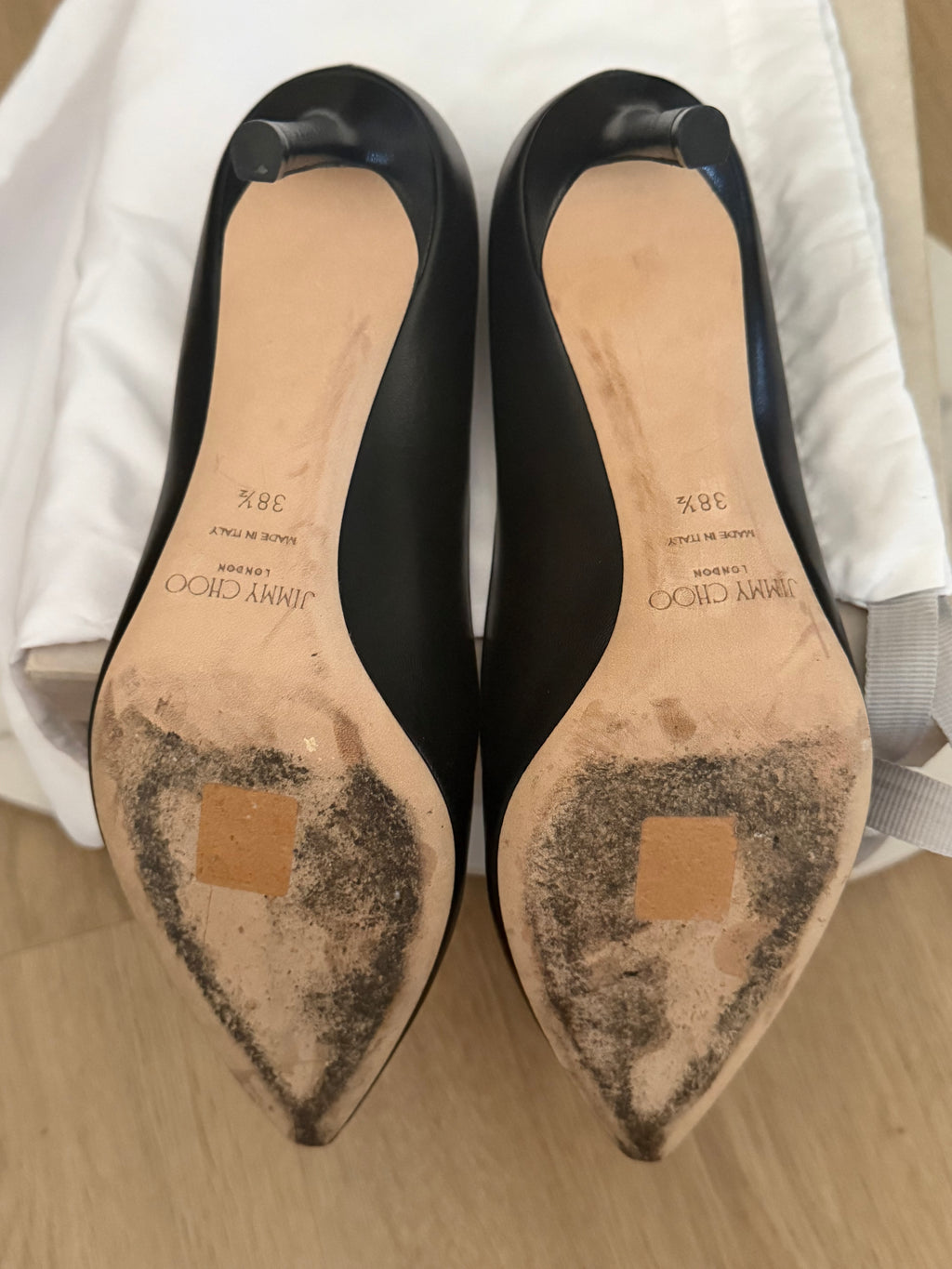 Jimmy Choo Romy 85 Black Leather Pumps IT 38.5 US 8.5 Heels Box Dust Bag