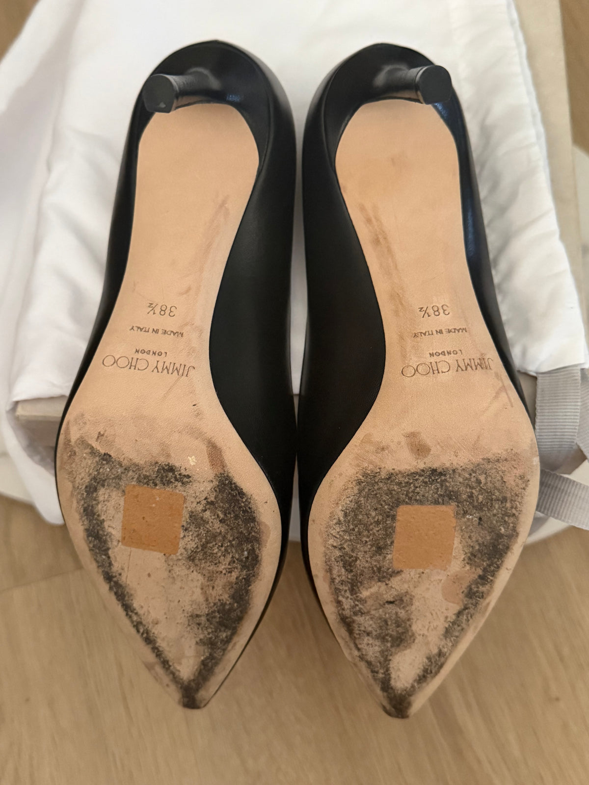 Jimmy Choo Romy 85 Black Leather Pumps IT 38.5 US 8.5 Heels Box Dust Bag