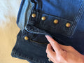 RYEGRASS High Rise Super Flare Jeans Women’s 6 Dark Wash Sailor Gold Buttons