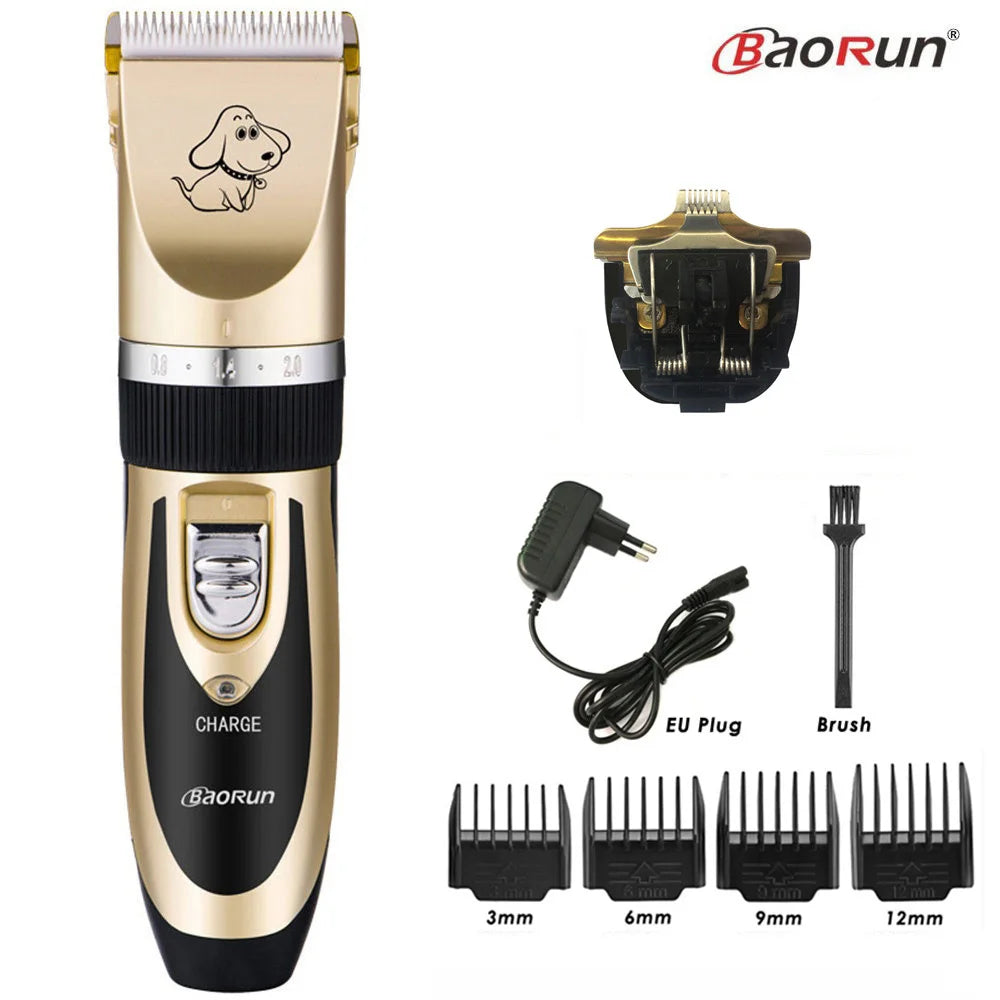 BaoRun P2 P3 Professional Pet Cat Dog Hair Trimmer Rechargeable Animal Grooming Clipper Shaver Dog Hair Cutting Machine Comb Kit