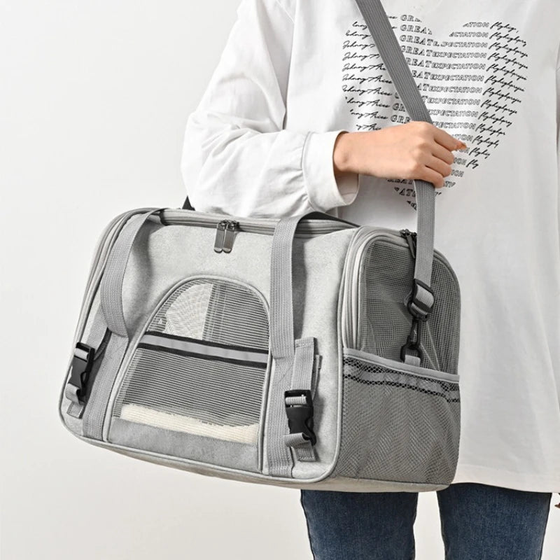Pet Carriers Backpack Portable Breathable Foldable Shoulder Bag Cat Dog Carrier Bags Outgoing Travel Pets Handbag Transport Bag.