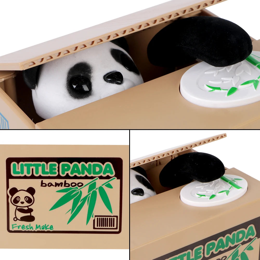 Cute Automated Panda Cat Steal Coin Bank Money Saving Box Electronic Money Boxes Kids Gift Piggy Banks Hot Sale
