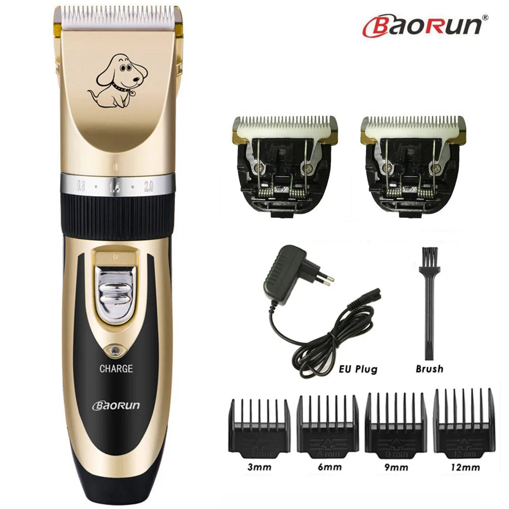 BaoRun P2 P3 Professional Pet Cat Dog Hair Trimmer Rechargeable Animal Grooming Clipper Shaver Dog Hair Cutting Machine Comb Kit